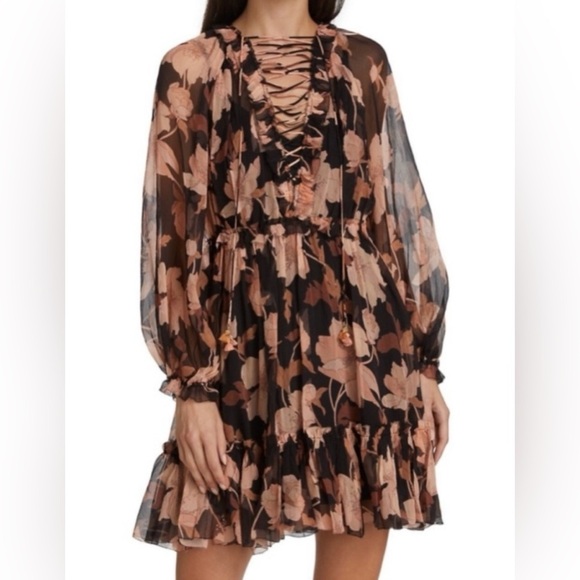 Zimmermann Concert Lace-Up Silk mini dress - Picture 3 of 11